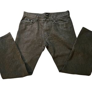 Hugo Boss Men's Jeans in Brown Slight Pin Stripe Perfect Condition